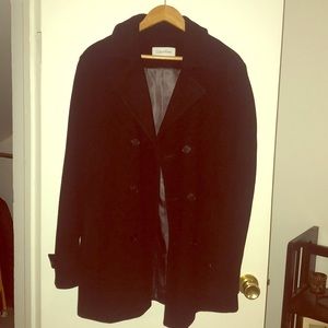 Men’s Calvin Klein black pea coat size Small